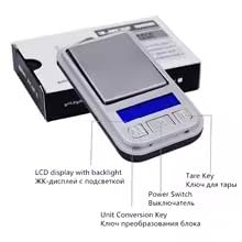 Digital Pocket Scale 200g x 0.01g, Mini Precision Jewelry Scale with LED Display and Protective Cover for Gold, Silver, Diamonds, Coins and Small Items, Black and Silver - image 3
