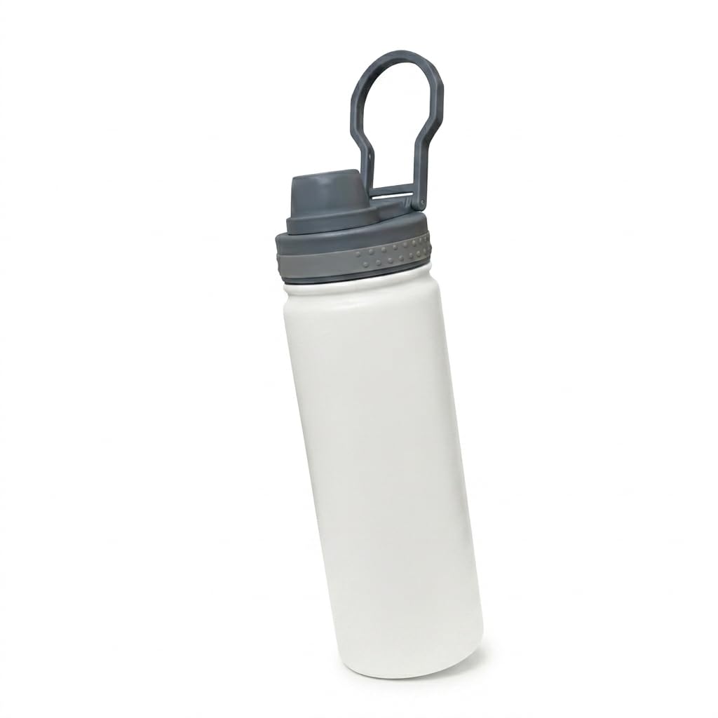 Water Bottle 530ml 18/8 Food-Grade Stainless Steel Vacuum Insulated Flask, Double-Wall Leak-Proof BPA-Free for Hot Cold Drinks Travel Office Gym, White - image 1