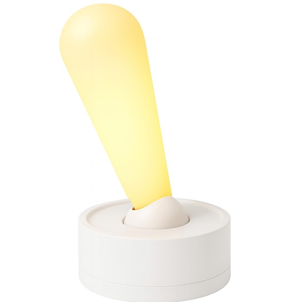 Night Light, Rechargeable LED Table Lamp with 2 Brightness Levels, Portable Bedside Ambient Light for Bedroom, Nightstand, Camping and Daily Use, White - image 1