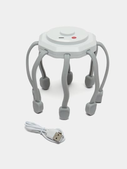 Electric Scalp Massager, USB Rechargeable Head Massager with 3 Vibration Modes and 8 Flexible Claws, Cordless Handheld Tool for Daily Relaxation, Home, Office and Travel, LM-080, White - image 1