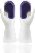 Dishwashing Gloves, Silicone Scrubber Cleaning Gloves with Built-In Bristles, Reusable Heat-Resistant Kitchen Gloves for Dishes, Pots, Bathroom and Car (Purple) - image 1