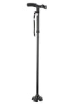 Walking Cane Adjustable Folding with LED Light, Quad Base Pivot, Ergonomic Rubber Handle, Portable Sturdy Support Stick for Seniors Men Women Hiking - image 1
