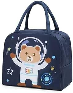 Lunch Bag Insulated Cooler, Thermal Leak-Proof Lunch Box Tote, Waterproof Foldable Food Organizer for Kids School Travel Picnic Beach (Dark Blue) - image 1