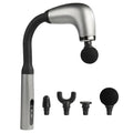 Massage Gun, Handheld Percussion Body Massager with 9 Modes, Low-Noise Operation and 4 Interchangeable Heads for Neck, Back, Shoulders, Arms and Legs, Silver - image 1