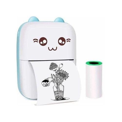 Mini Printer, Bluetooth Thermal Pocket Printer with Inkless Printing for Photos, Stickers, Notes and Labels, Portable Wireless Device for Android and iOS, Blue - image 1