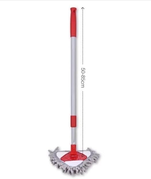 Microfiber Mop, Triangle Chenille Floor Duster with Retractable Handle, Washable Reusable Corner Cleaner for Dust, Hair and Crumbs, Home and Car, MP-324, Red and Gray - image 2