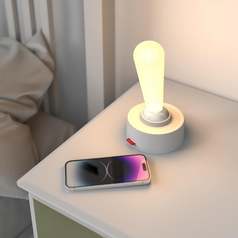 Night Light, Rechargeable LED Table Lamp with 2 Brightness Levels, Portable Bedside Ambient Light for Bedroom, Nightstand, Camping and Daily Use, White - image 6
