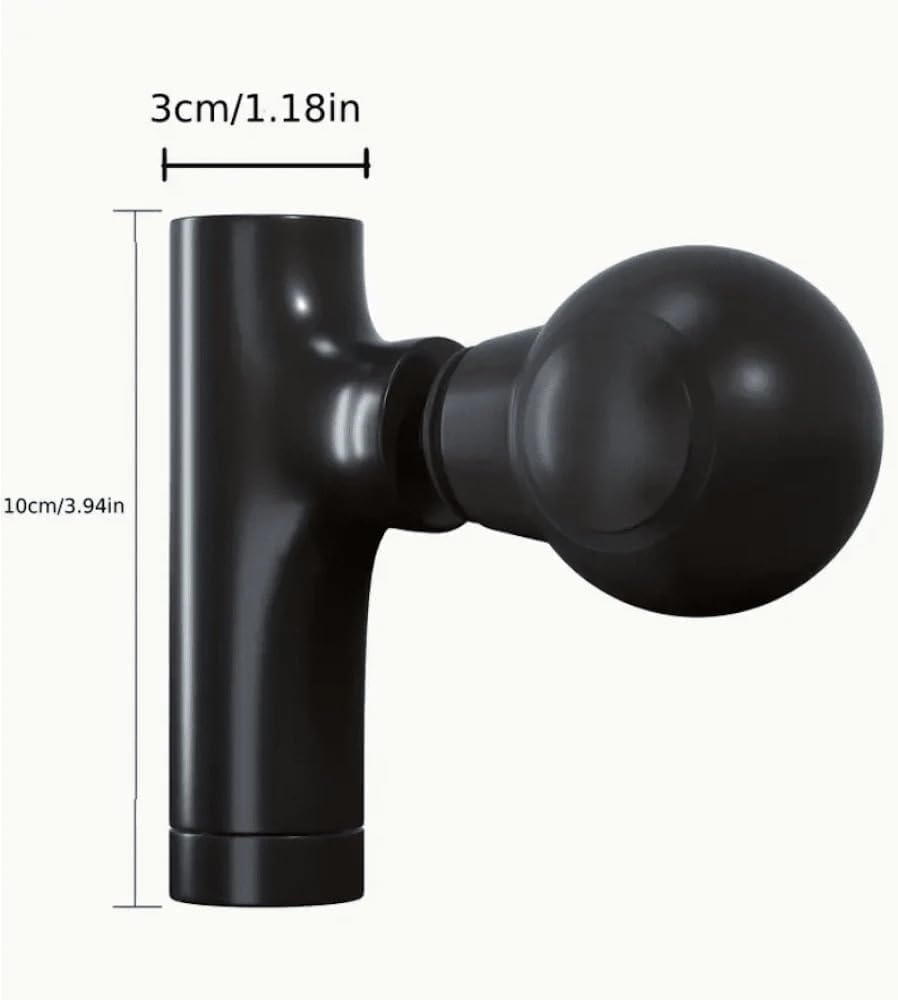 Massage Gun, Handheld Body and Muscle Massager with Multiple Heads, Low-Noise Vibration Device for Shoulders, Back, Arms and Legs, Black - image 4
