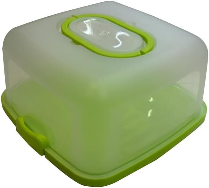 Cake Carrier Box with Lid and Handle, Reusable Square Cake Storage Container for Cakes Cupcakes and Pastries, Parties Picnics Birthdays and Events (Green) - image 4