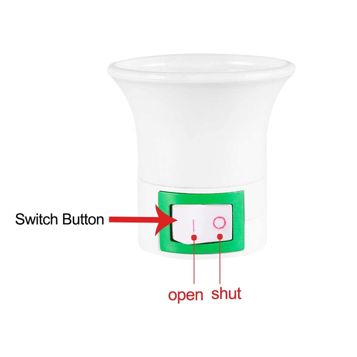 Light Socket To Plug Adapter E27 With Switch 2 Pin Converter Plug Bulb Holder Power Extension Socket Electrical Lamp Holder Socket Adapter Home Office Travel Use (3 Pcs) - image 3