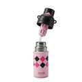 Water Bottle 650ml, Vacuum Insulated Stainless Steel Flask with Straw Lid, Carry Handle, Double Wall Leak-Resistant Design for Hot and Cold Drinks, F-1545 (Pink) - image 1