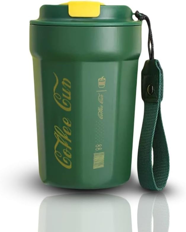 Travel Mug 380ml, Insulated Stainless Steel Coffee Cup with Leak-Resistant Lid, Double-Wall Reusable Tumbler for Hot and Cold Drinks, Office, Car and Travel, Green - image 1