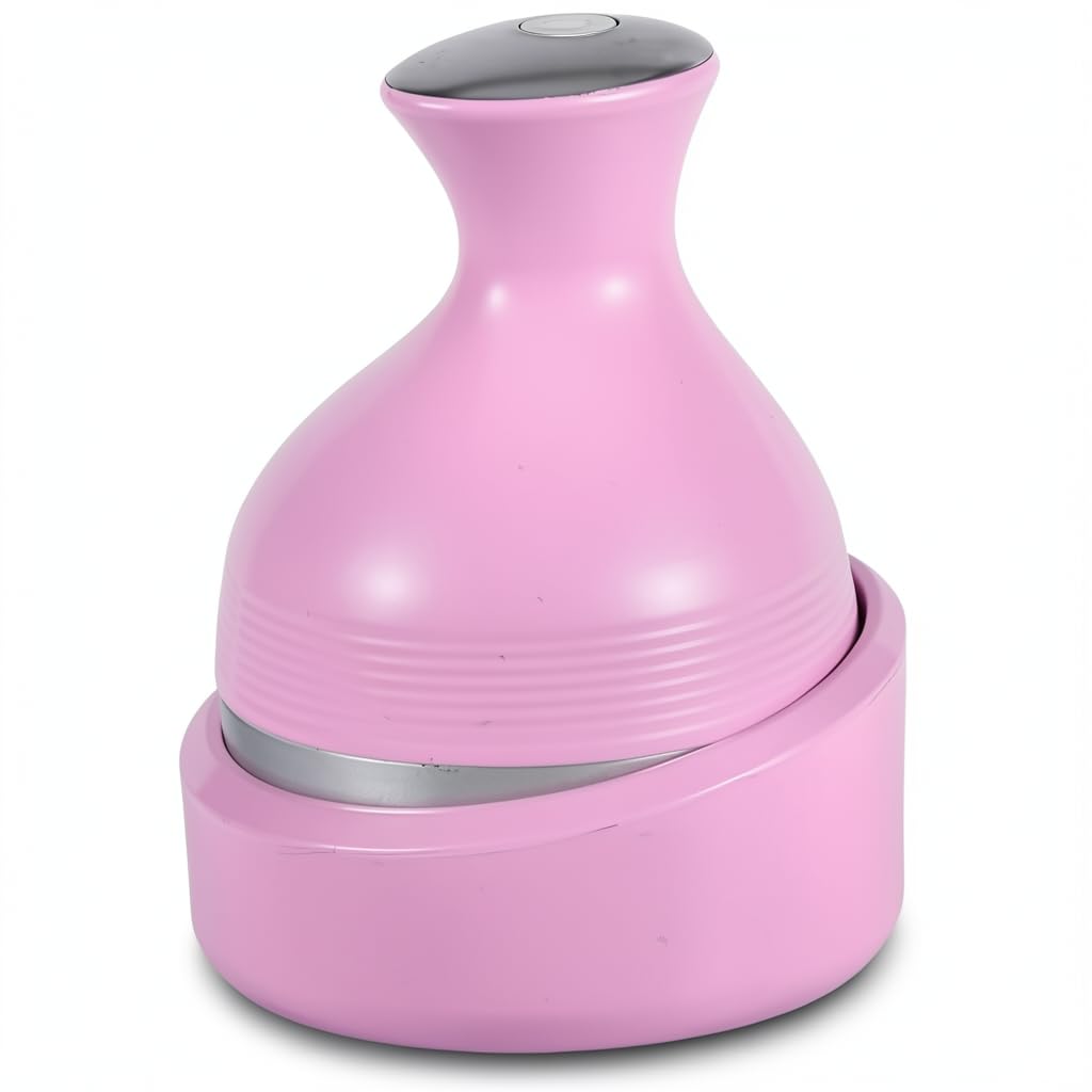 Scalp Massager Handheld Head Massage Tool, 3D Kneading Motion, Relaxing Daily Scalp Care for Stress Relief, Home and Travel Use (Pink) - image 1