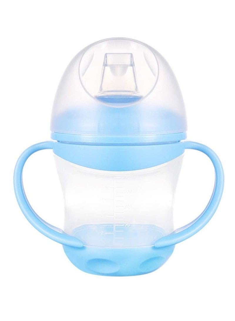 Water Bottle, Cup 160 ml with Handles, Soft Silicone Spout, Leak-Resistant BPA-Free Plastic Drinking Cup, Easy to Clean (Blue) - image 1