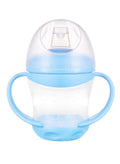 Water Bottle, Cup 160 ml with Handles, Soft Silicone Spout, Leak-Resistant BPA-Free Plastic Drinking Cup, Easy to Clean (Blue) - image 1