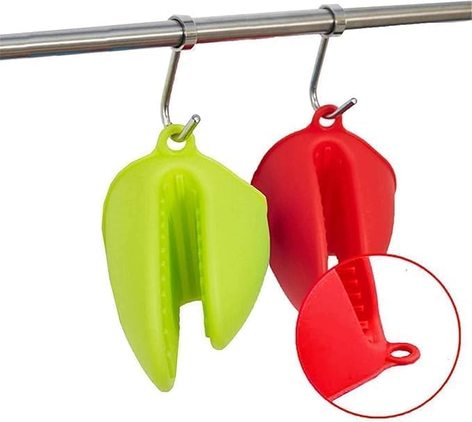 Mini Oven Gloves Silicone Heat Resistant Pinch Mitts 2 Pairs Kitchen Potholders For Cooking Baking Handling Hot Trays Pots Pans Non Slip Compact Design N65 (Red) - image 7