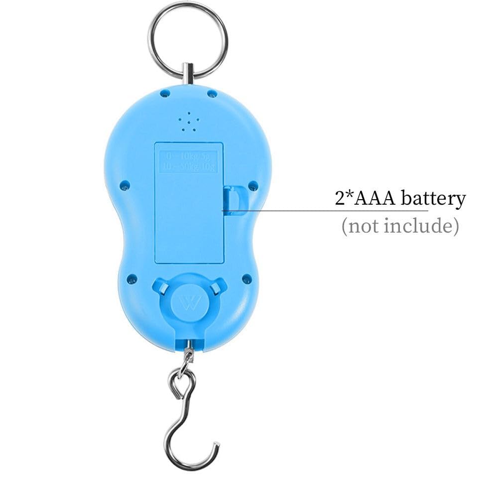 Luggage Scale 50kg, Digital Portable Hanging Baggage Weight Checker with Backlit LCD Display and Hook for Suitcase, Airport and Travel, Compact, Blue - image 5