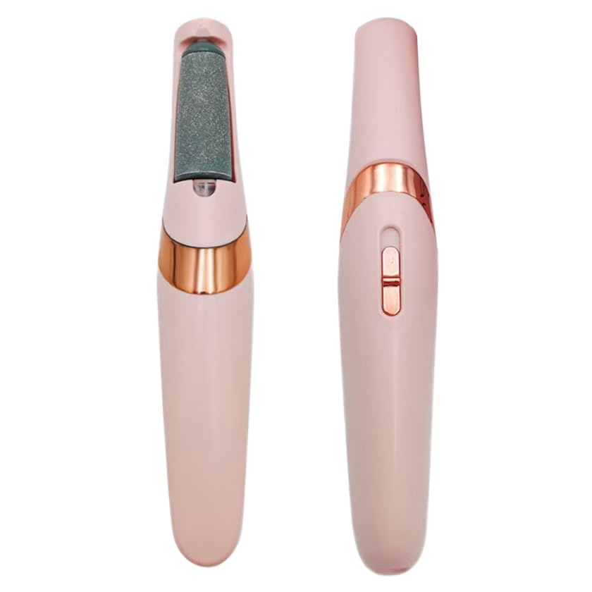 Electric Foot File, Waterproof Callus Remover with LED Light, 2 Speeds and 2 Roller Heads, Portable Pedicure Tool for Hard Skin and Rough Heels (Pink) - image 1