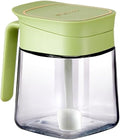 Glass Spice Jars with Spoon 300ml Airtight Seasoning Containers Kitchen Storage Jars for Sugar Salt Herbs Spices Premium Glass Seasoning Pot with Lid (Green) - image 1