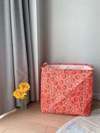 Wardrobe Organizer Bag, Large Capacity Clothes Storage Box with Built-In Steel Frame, Moisture-Resistant Fabric and Non-Slip Base for Blankets, Bedding and Closet, C-544 (Strawberry) - image 8