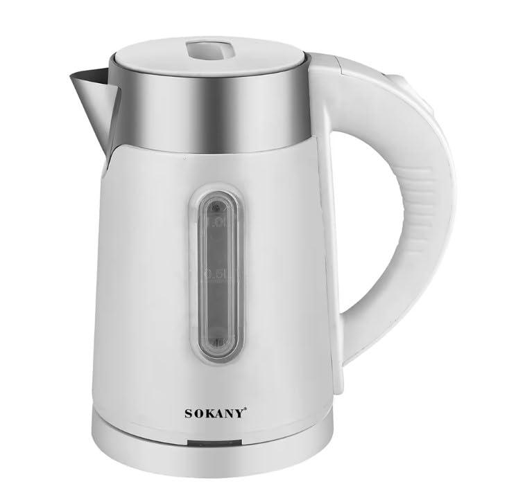 Electric Kettle 1L - Stainless Steel Water Boiler with Indicator Light 1200W, Fast Boil Water Boiler With Auto Shut-Off, 360 Degree Swivel Base, SK-0808 (White) - image 1