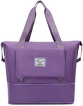 Travel Bag Women Large Capacity Waterproof Foldable Sports Gym Duffle Hand Bag With Side Pocket Lightweight Carry On (Purple) - image 1