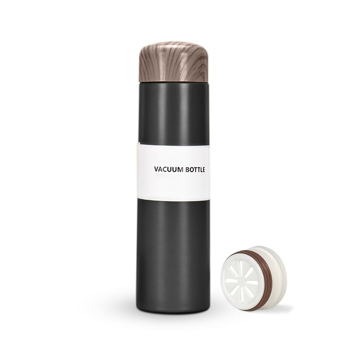 Water Bottle 250 ml Vacuum Insulated Stainless Steel Mini Flask, Slim Leakproof Reusable Travel Cup for Hot and Cold Drinks, Coffee, Tea, Office, School and Handbag (Black) - image 1
