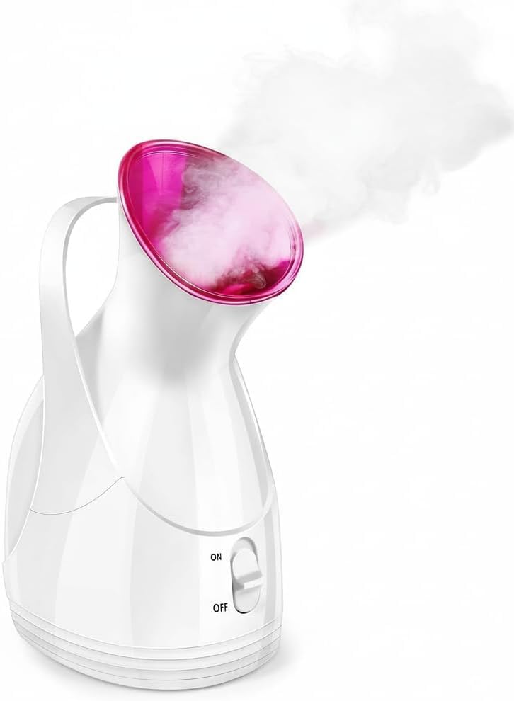 Facial Steamer 280W, Nano Ionic Face and Hair Steamer with Warm Mist, Corded Home Spa Device for Cleansing, Moisturizing and Skincare Routine, HG-608 (White) - image 1