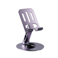 Phone Stand Adjustable 360° Rotating Desk Holder, Foldable Metal Mobile Stand with Secure Grip, Portable Universal Phone Holder for Smartphone and Tablet, ZM-0116 (Purple) - image 1
