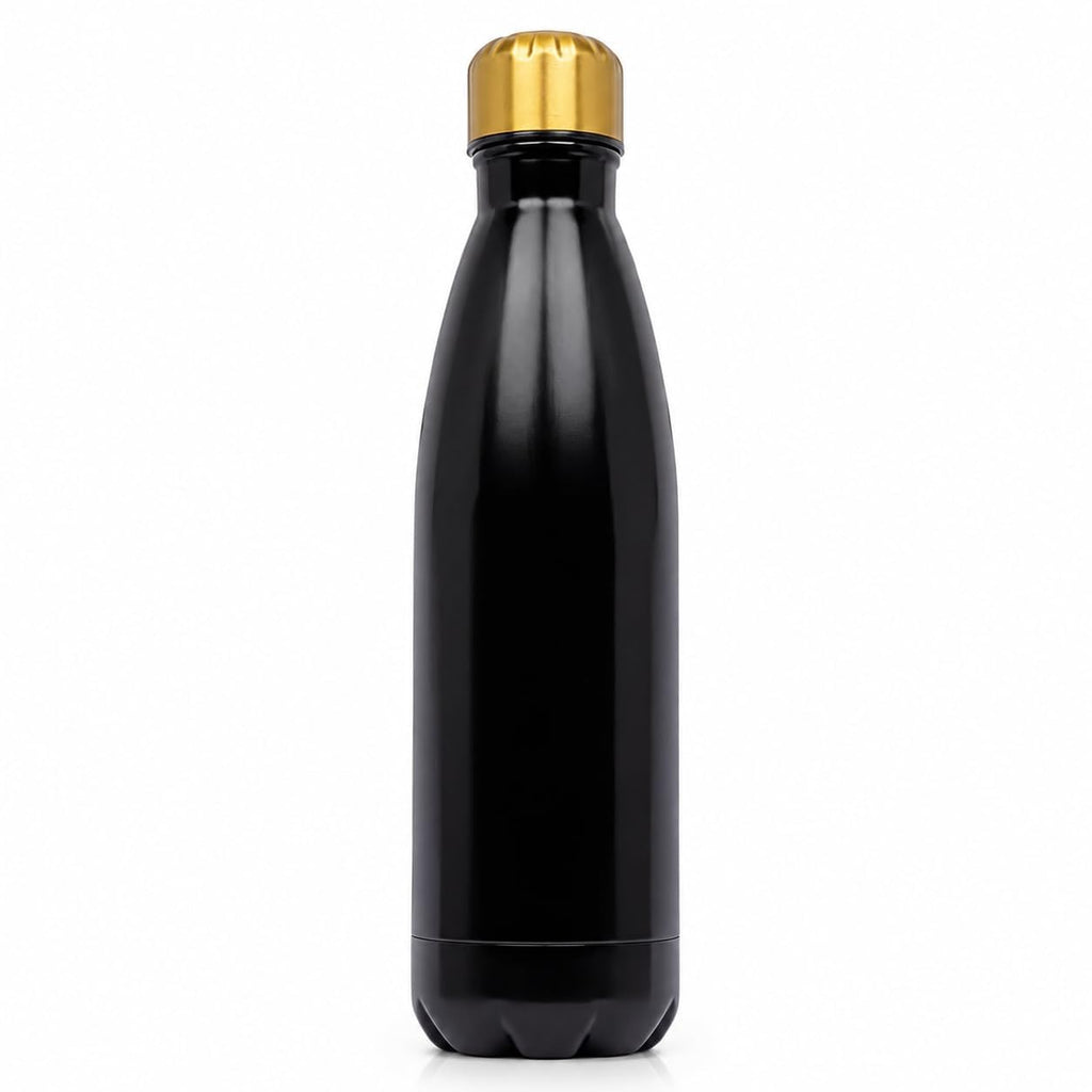 Water Bottle 500ml Stainless Steel Vacuum Insulated Double Wall Leakproof BPA-Free Motivational for Gym Travel Office Outdoor (Black) - image 1