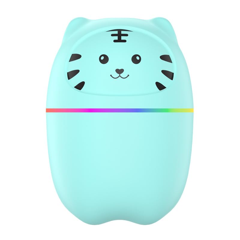 Humidifier Mini Portable 220ML USB Air Humidifier Aroma Oil Diffuser with Night Light, Quiet Mist for Home Office Car Bedroom, Blue - image 1