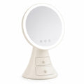 LED Makeup Mirror with Organizer, Desktop Vanity Mirror with Touch Control, 3 Light Modes and Adjustable Angle, Easy-Clean Tabletop Cosmetic Storage Box for Women and Girls, X-611 - image 1