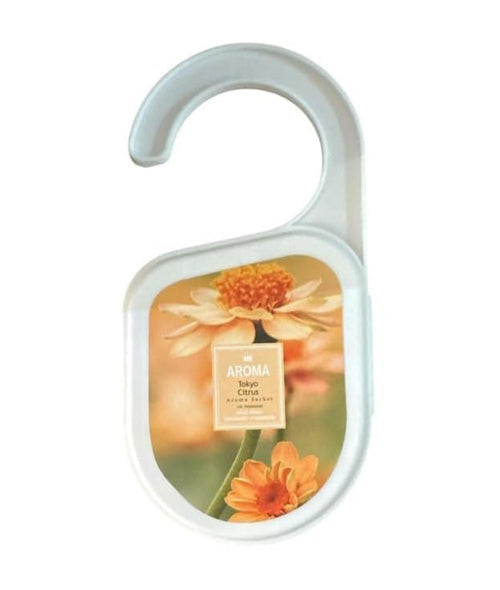 علاقة معطر جو، معطر خزانة صغير ومزيل روائح معلق للخزائن والأدراج والحمامات والسيارات والغرف، تصميم سهل التعليق (حمضيات طوكيو)