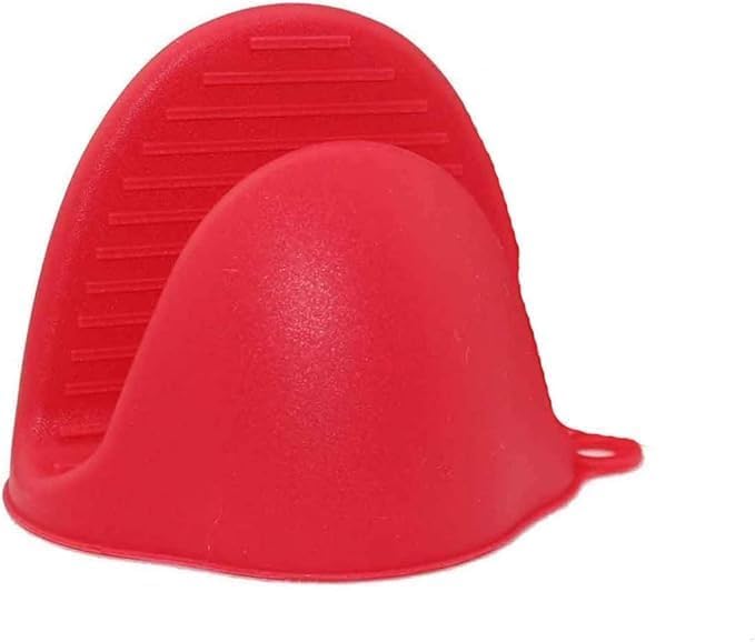 Mini Oven Gloves Silicone Heat Resistant Pinch Mitts 2 Pairs Kitchen Potholders For Cooking Baking Handling Hot Trays Pots Pans Non Slip Compact Design N65 (Red) - image 1