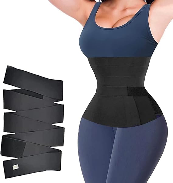 Waist Training Corset, Slim Belt For Women, Body Shaper - Belly Fat Tummy Slimming Belt, Adjustable Strap Corset, Postpartum Recovery, Weight Loss, Sweat Pioneer (Black, 5 Metre) - image 1