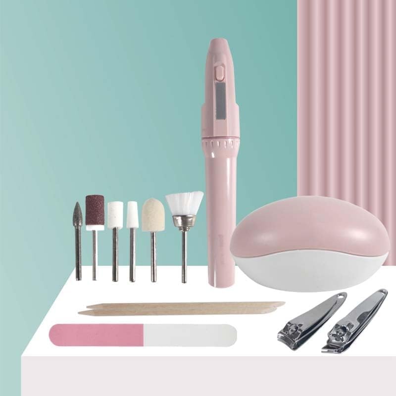 Electric Manicure and Pedicure Set for Women, Portable Nail Care Kit with Nail Polishing Pen, Stainless Steel Nail Clipper and Foot File for Home and Travel - image 6