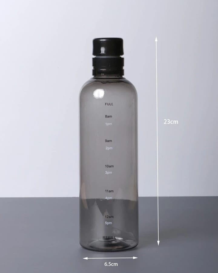 Water Bottle with Hourly Time Markers 500ml - Sport Water Bottle, Leak Proof lid & Reusable, BPA Free, Motivational Flask with Wide Mouth (Transparent) - image 4