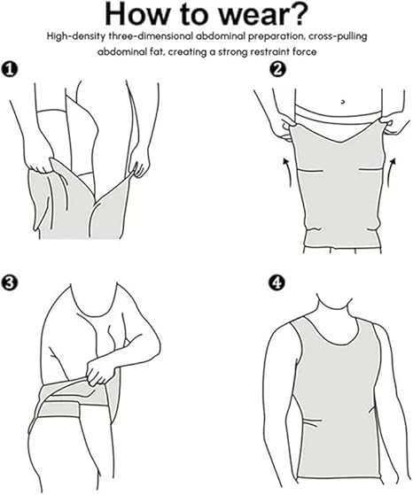 Slim Shirt For Men, Slimming Body Shaper, Tummy Control Vest, Lightweight Breathable, Seamless Invisible Under Clothes, Workout & Daily Wear (White, M) - image 5