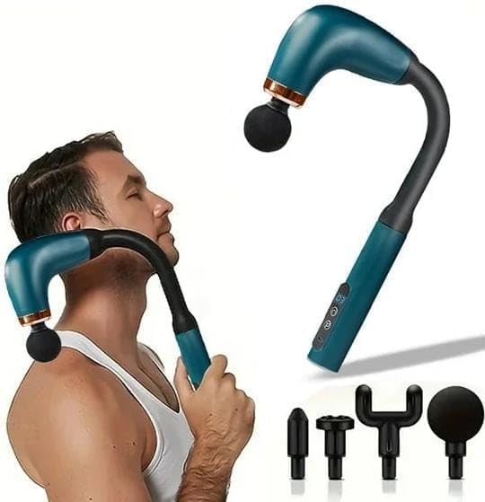 Massage Gun, Handheld Percussion Body Massager with 9 Modes, Low-Noise Operation and 4 Interchangeable Heads for Neck, Back, Shoulders, Arms and Legs, Silver - image 5