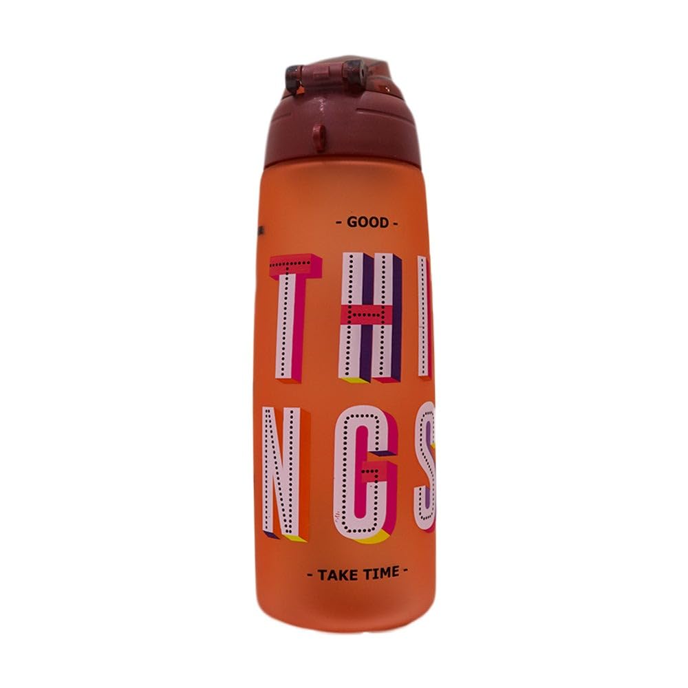Water Bottle with Strap 800ml - Sports Bottle for Kids, Leak Proof, BPA Free, Reusable - Motivational for School, Travel, Students, Picnic & Home Use (Burgundy) - image 1