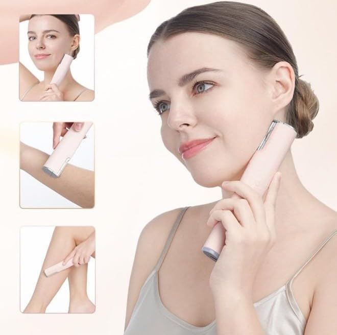 Facial Hair Remover for Women, 2-Speed Ultrasonic Face and Body Shaver for Face, Arms, Legs, Underarms and Bikini Line, Portable Lightweight Grooming Tool, Grey, LY-T01-A (Grey) - image 7