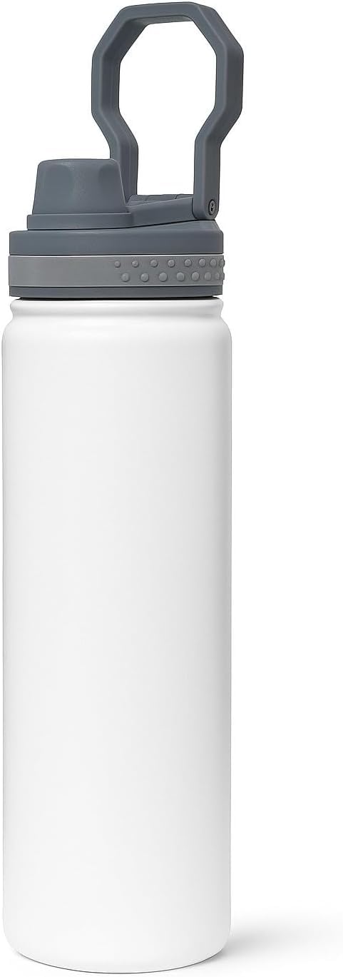 Water Bottle 530ml, Vacuum Insulated Stainless Steel Travel Mug with Double Wall and Leakproof Lid, BPA-Free Portable Sports Flask for Hot and Cold Drinks (White) - image 1