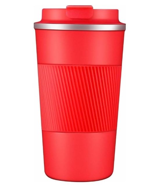 hanso Coffee Cup Stainless Steel Vacuum Mug Keeps Drinks Hot & Cold thermal coffee mug double wall BPA-Free, Travel Mug -, Leak-proof Lid, 380ml (Red) - image 1