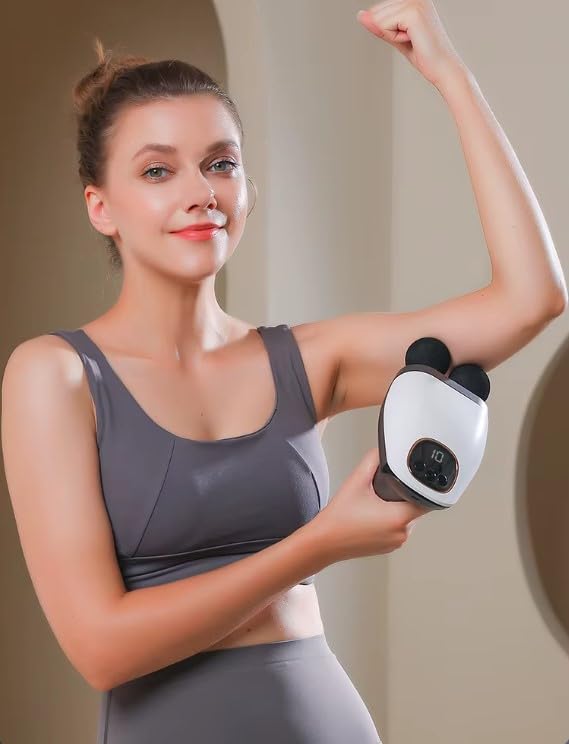 Massage Gun with Dual Heads, 10 Speed Levels and Low-Noise Operation, Handheld Body Massager for Neck, Back, Shoulders, Arms and Legs, SL-921 - image 9