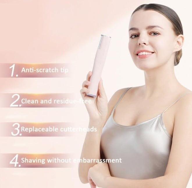 Facial Hair Remover for Women, 2-Speed Ultrasonic Face and Body Shaver for Face, Arms, Legs, Underarms and Bikini Line, Portable Lightweight Grooming Tool, Grey, LY-T01-A (Grey) - image 2