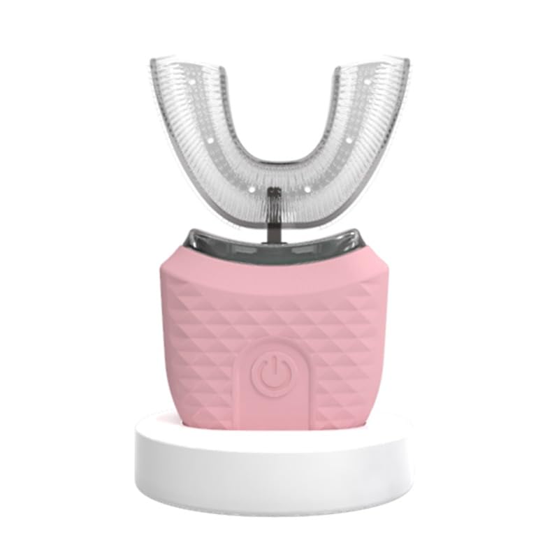 Electric Toothbrush U Shaped, Automatic Ultrasonic Toothbrush for Adults with 4 Modes, 360° Whole Mouth Cleaning and IPX7 Waterproof Design, MY-116 (Pink) - image 1