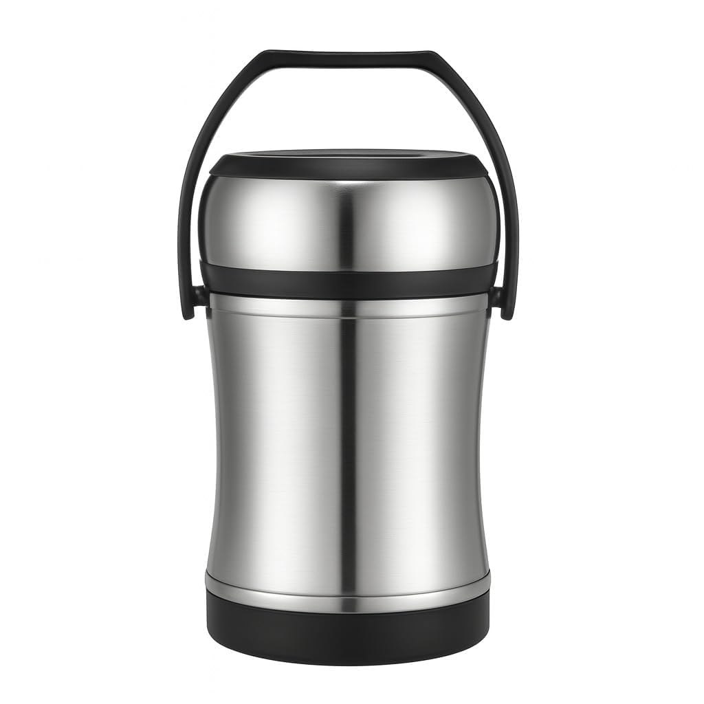Lunch Box 1.6 L, Stainless Steel Vacuum Insulated Food Jar with Airtight Lid, Double-Wall Thermal Container for Hot and Cold Meals, Soup, Work and Travel, HH-50 (Black) - image 1