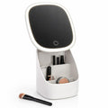 LED Makeup Mirror with Storage Organizer, Adjustable Tabletop Vanity Mirror with Removable Divider Cosmetic Box for Makeup, Brushes and Accessories, X-612 - image 1
