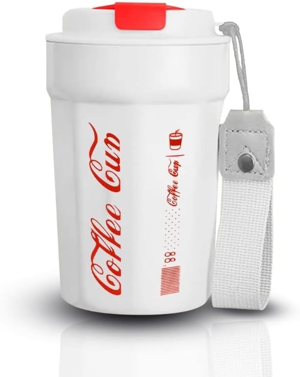 Travel Mug 380 ml, Vacuum Insulated Stainless Steel Coffee Cup with Double-Wall Design and Leakproof Lid for Hot and Cold Drinks, Office, Car and Travel, (White) - image 1