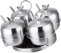 Spice Jar Set Stainless Steel With Holder 3 Piece Sugar Salt Pepper Tea Containers With Spoons Kitchen Counter Organizer Durable Rust Resistant - image 1
